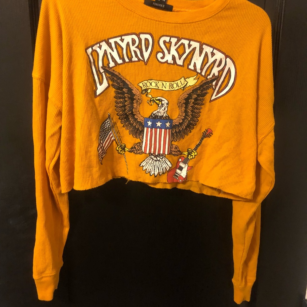Cropped lynyrd skynyrd waffle long sleeve